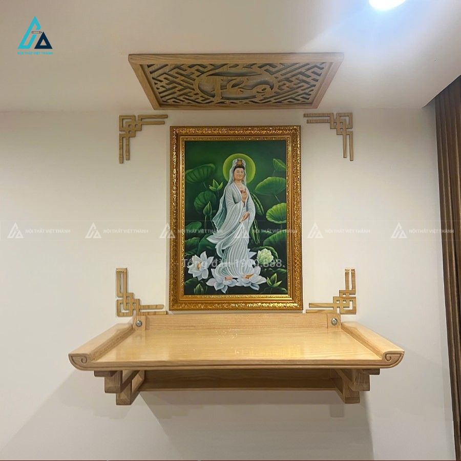 Bàn Thờ Treo Tường Thờ Phật Tiết Kiệm Diện Tích Chung Cư