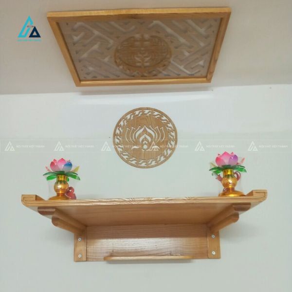 Bàn Thờ Treo Tường Phong Cách Tối Giản Tích Hợp Ngăn Phụ