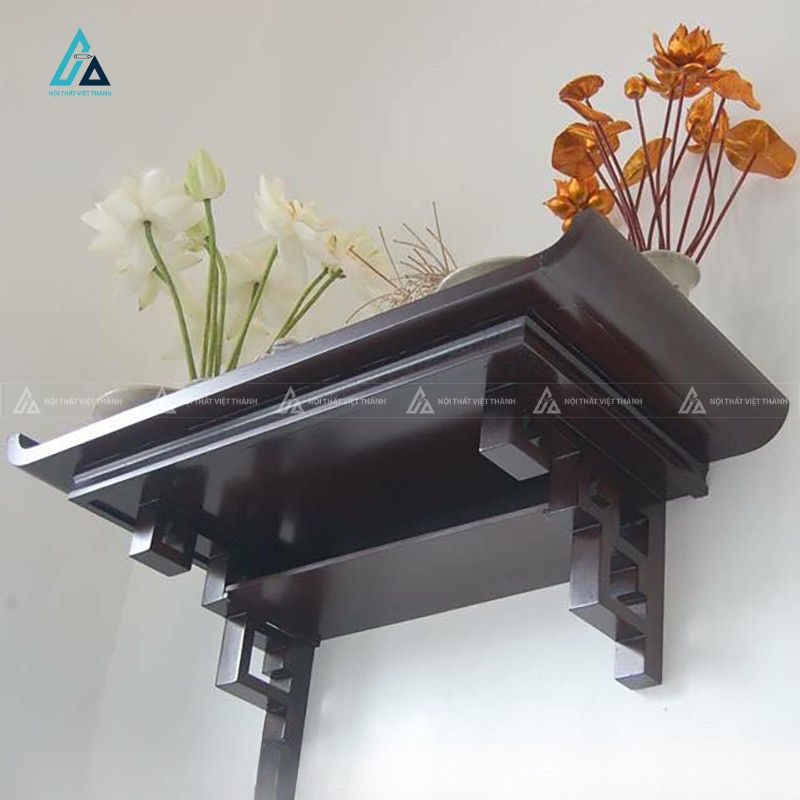 Bàn Thờ Treo Tường Thiết Kế Tai Cuốn Cách Điệu Trang Nghiêm 1
