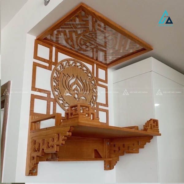 Bàn Thờ Treo Tường Tích Hợp Vách Ốp Khung Viền Chữ Cao Cấp 1
