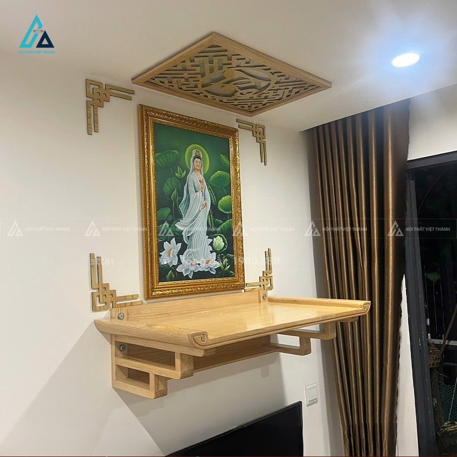Bàn Thờ Treo Tường Thờ Phật Tiết Kiệm Diện Tích Chung Cư 1