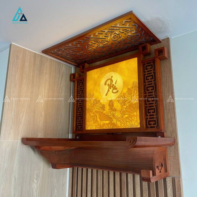 Bàn Thờ Treo Tường Tích Hợp Tranh Trúc Chỉ Kèm Tấm Chắn Khói 2