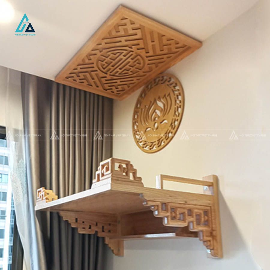 Bàn Thờ Treo Tường Viền Triện Sang Trọng Cho Chung Cư 1