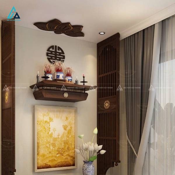 Bàn Thờ Treo Tường Ngăn Kéo Thông Minh Trang Trí Chữ Tinh Tế