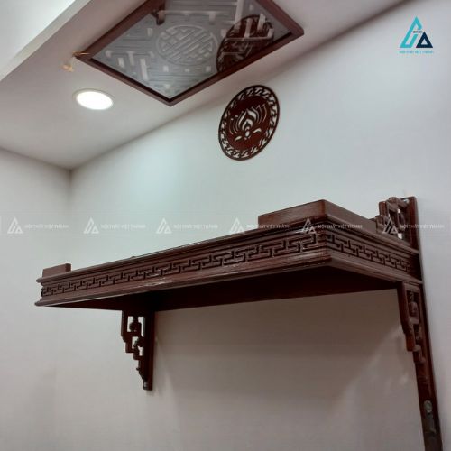 Bàn Thờ Treo Tường Nhỏ Gọn Chạm Khắc Hoa Văn Chữ