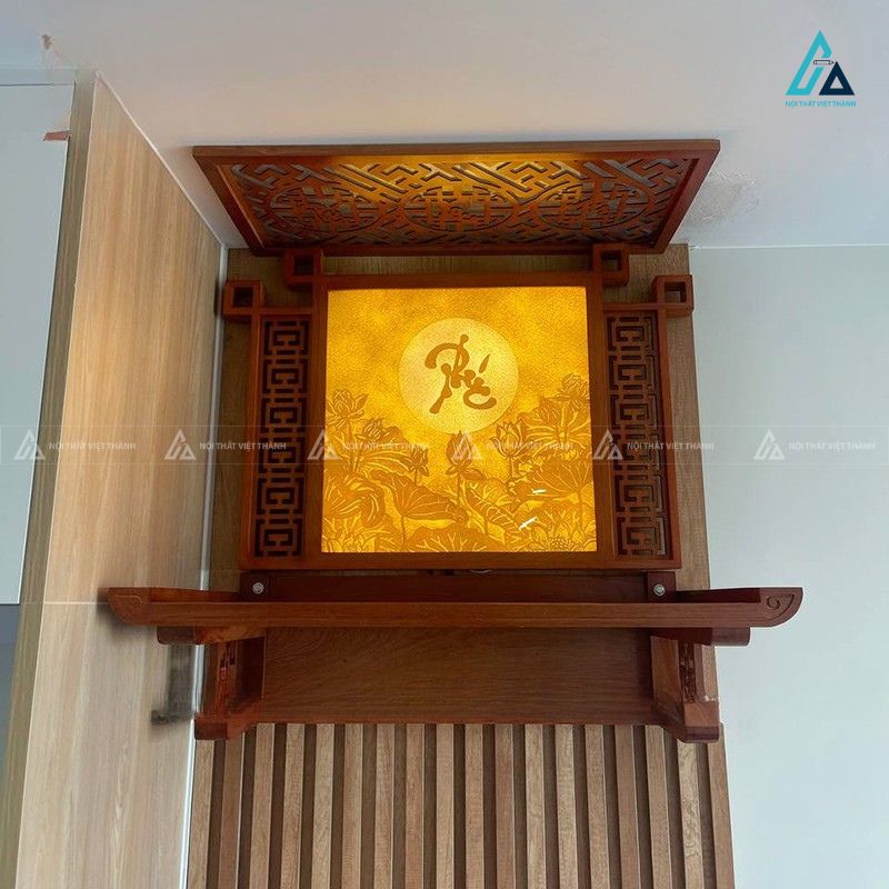 Bàn Thờ Treo Tường Tích Hợp Tranh Trúc Chỉ Kèm Tấm Chắn Khói