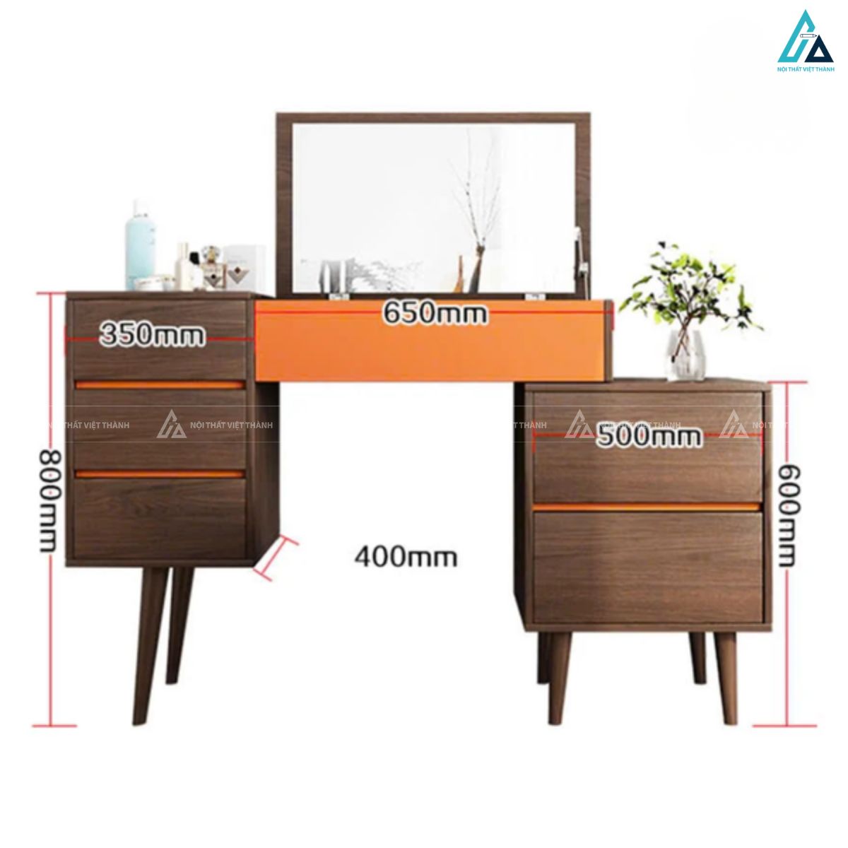 Bàn trang điểm gương lật thông minh nhiều ngăn lưu trữ sang trọng 1