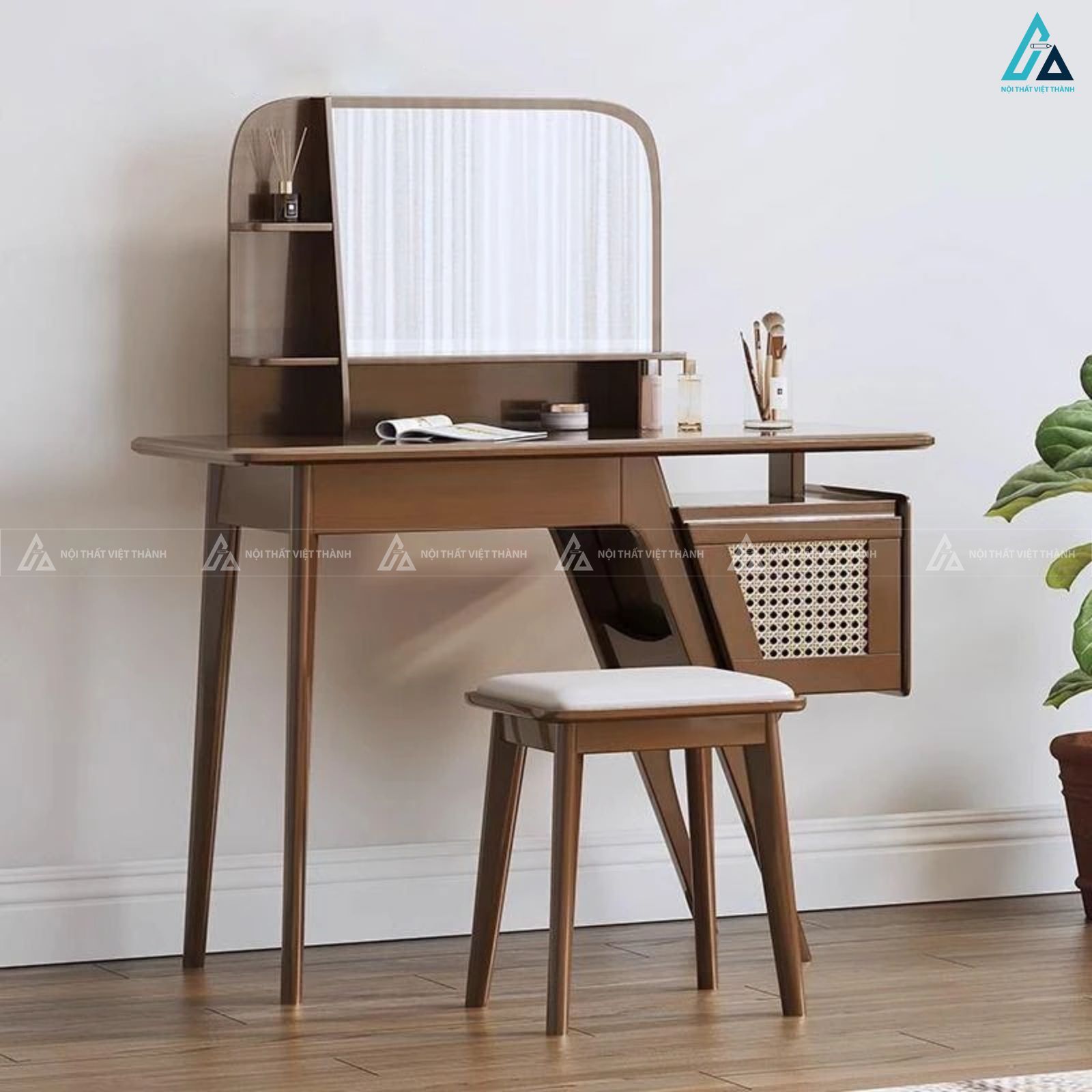 Bàn trang điểm phối mây tinh tế kiểu dáng hiện đại sang trọng