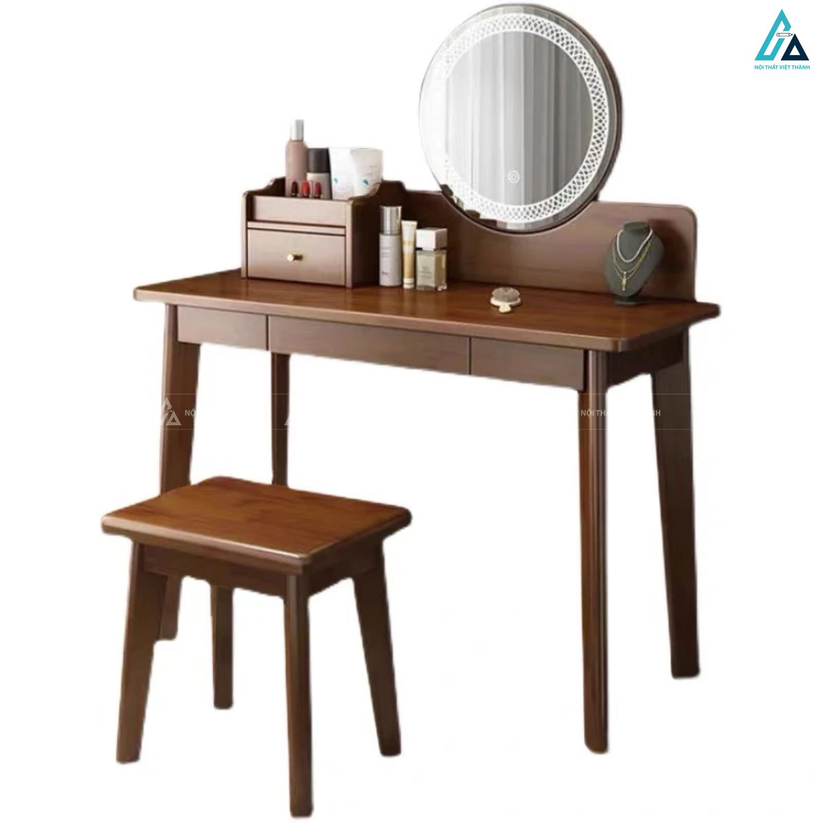 Bàn trang điểm hiện đại tối giản kèm gương đèn led thông minh 1