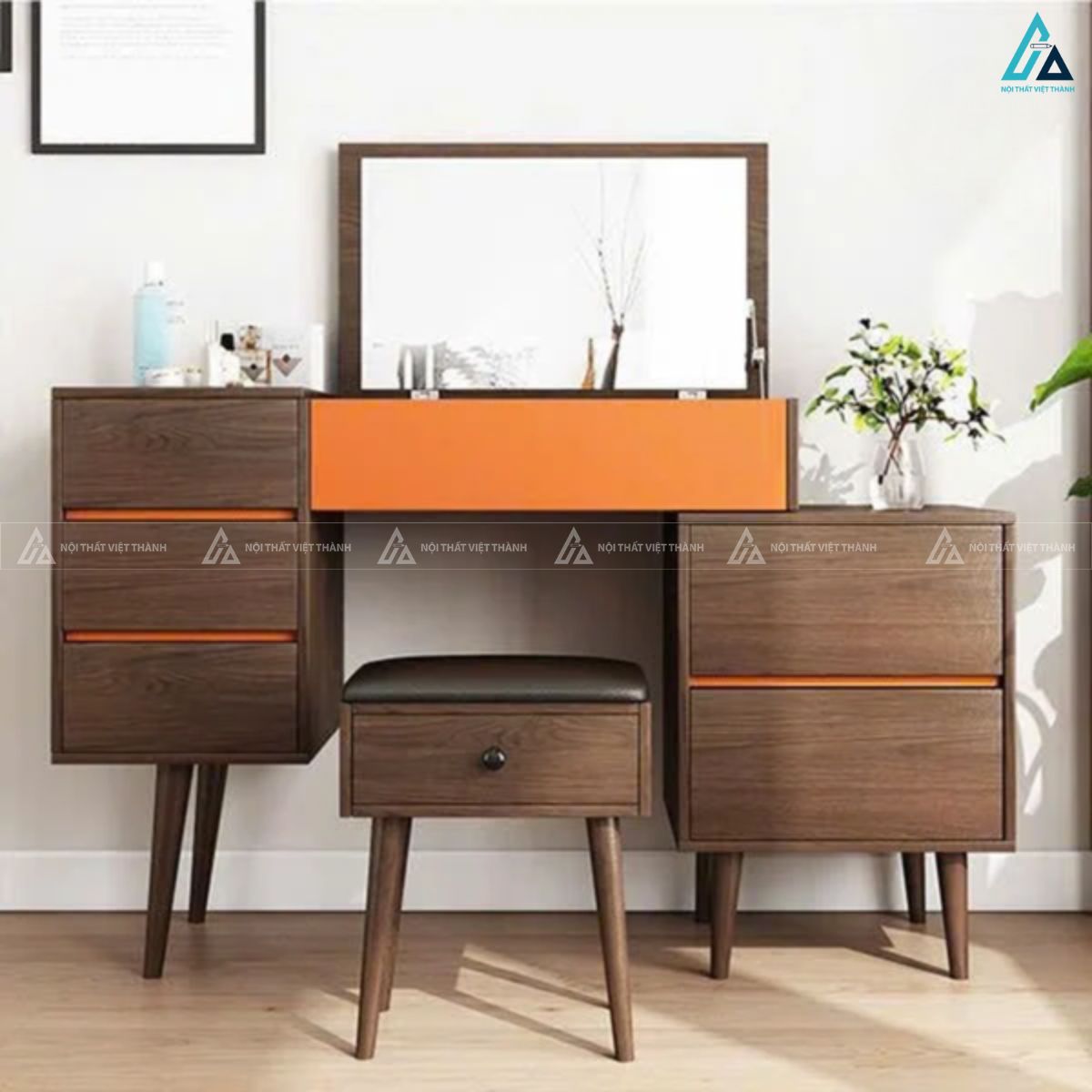 Bàn trang điểm gương lật thông minh nhiều ngăn lưu trữ sang trọng 2
