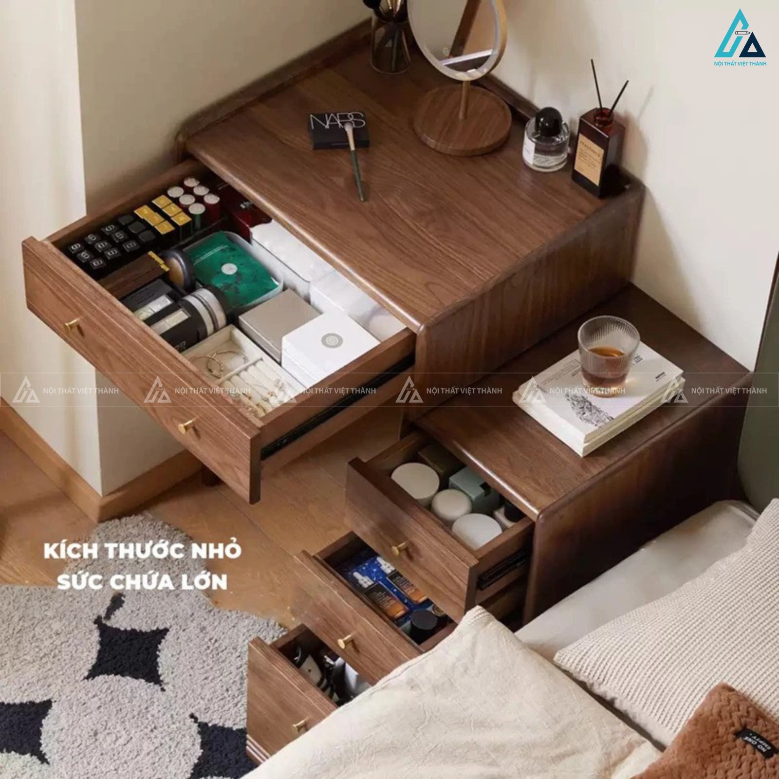 Bàn trang điểm hiện đại có tủ ngăn kéo liền kề tiện ích 2