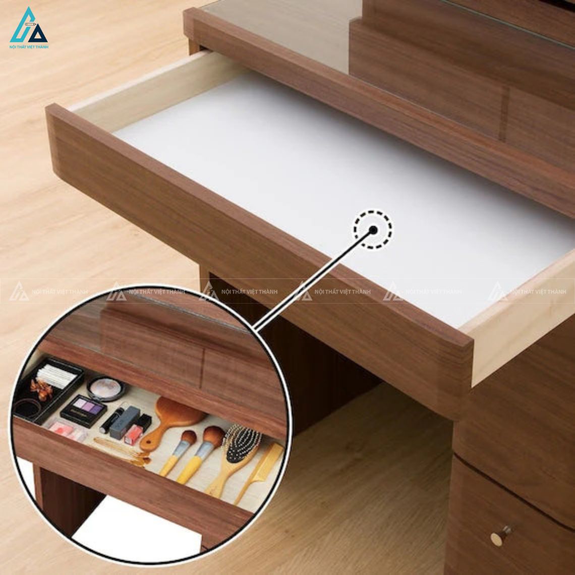 Bàn trang điểm gương ba mặt thiết kế sang trọng tiện nghi 3