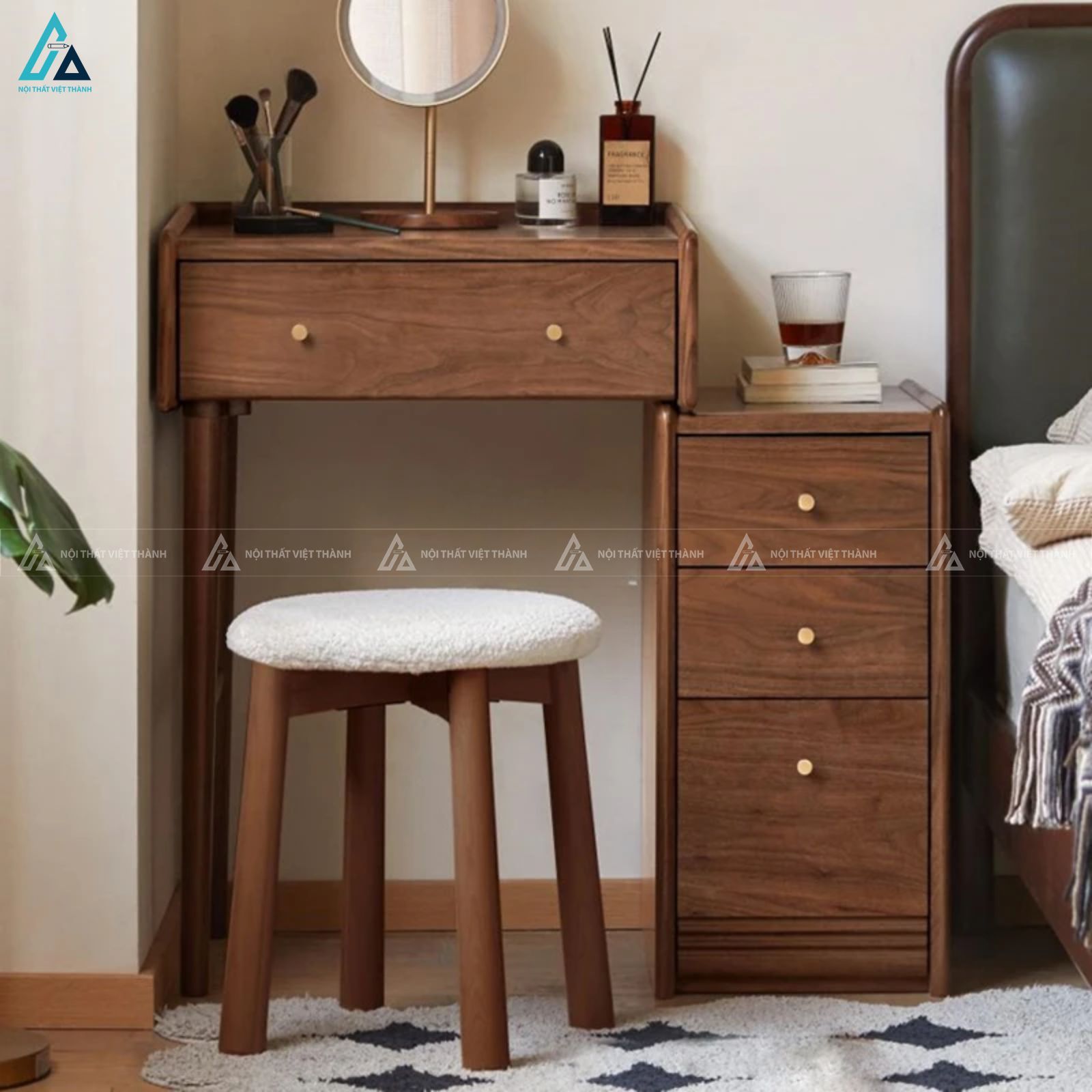 Bàn trang điểm hiện đại có tủ ngăn kéo liền kề tiện ích 3