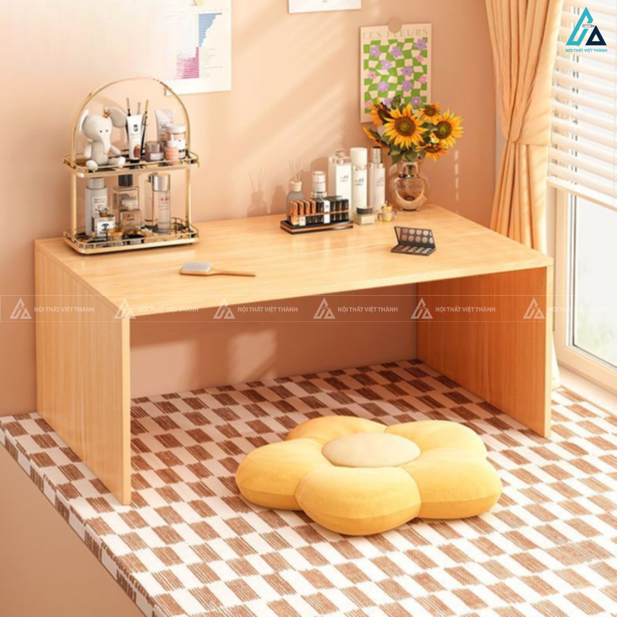 Bàn trang điểm dạng bệt thiết kế tối giản tiết kiệm diện tích 2