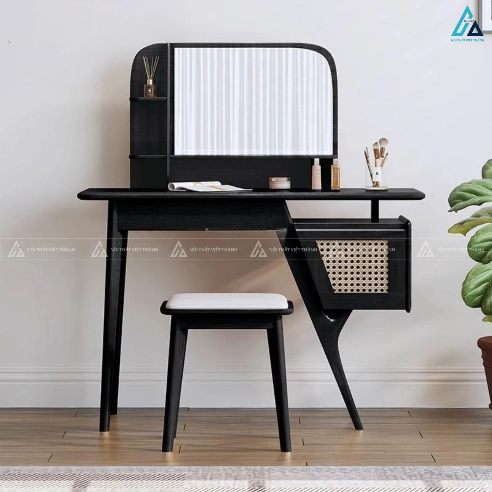 Bàn trang điểm phối mây tinh tế kiểu dáng hiện đại sang trọng 3