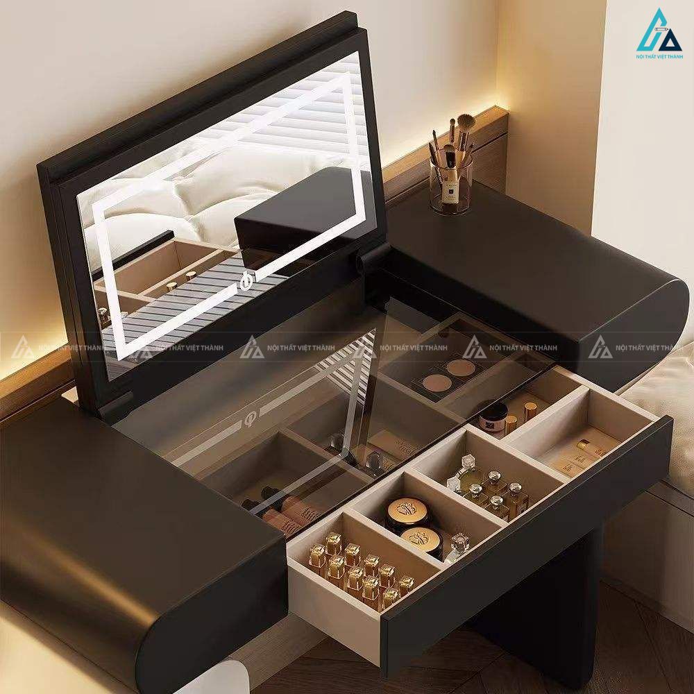 Bàn trang điểm thiết kế thông minh kèm tủ tròn lưu trữ hiện đại 6