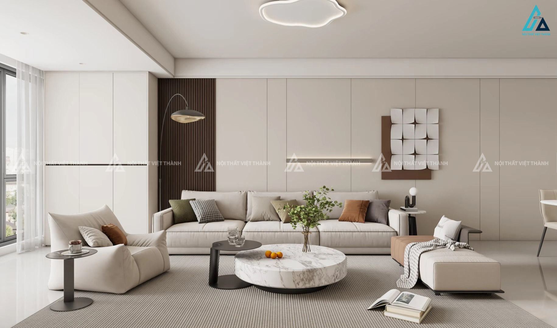 Mẫu combo nội thất phòng khách phong cách hiện đại