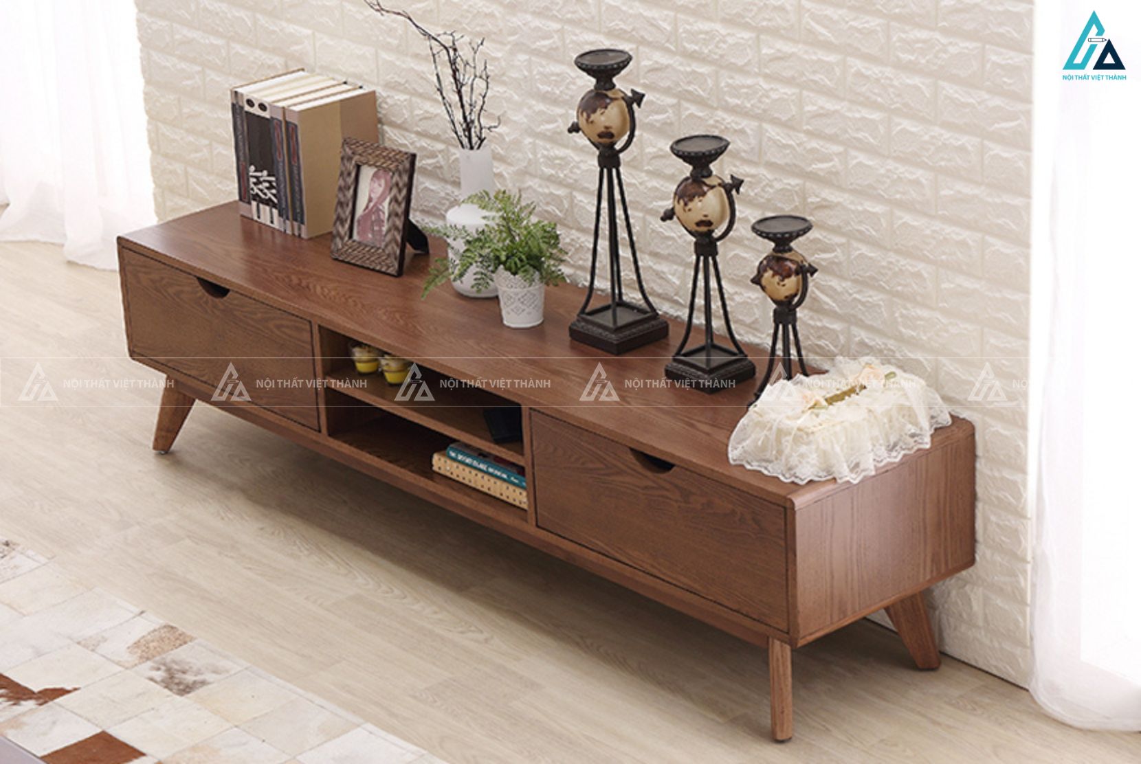Kệ tivi gỗ thiết kế cổ điển sang trọng cho phòng khách đẹp 3