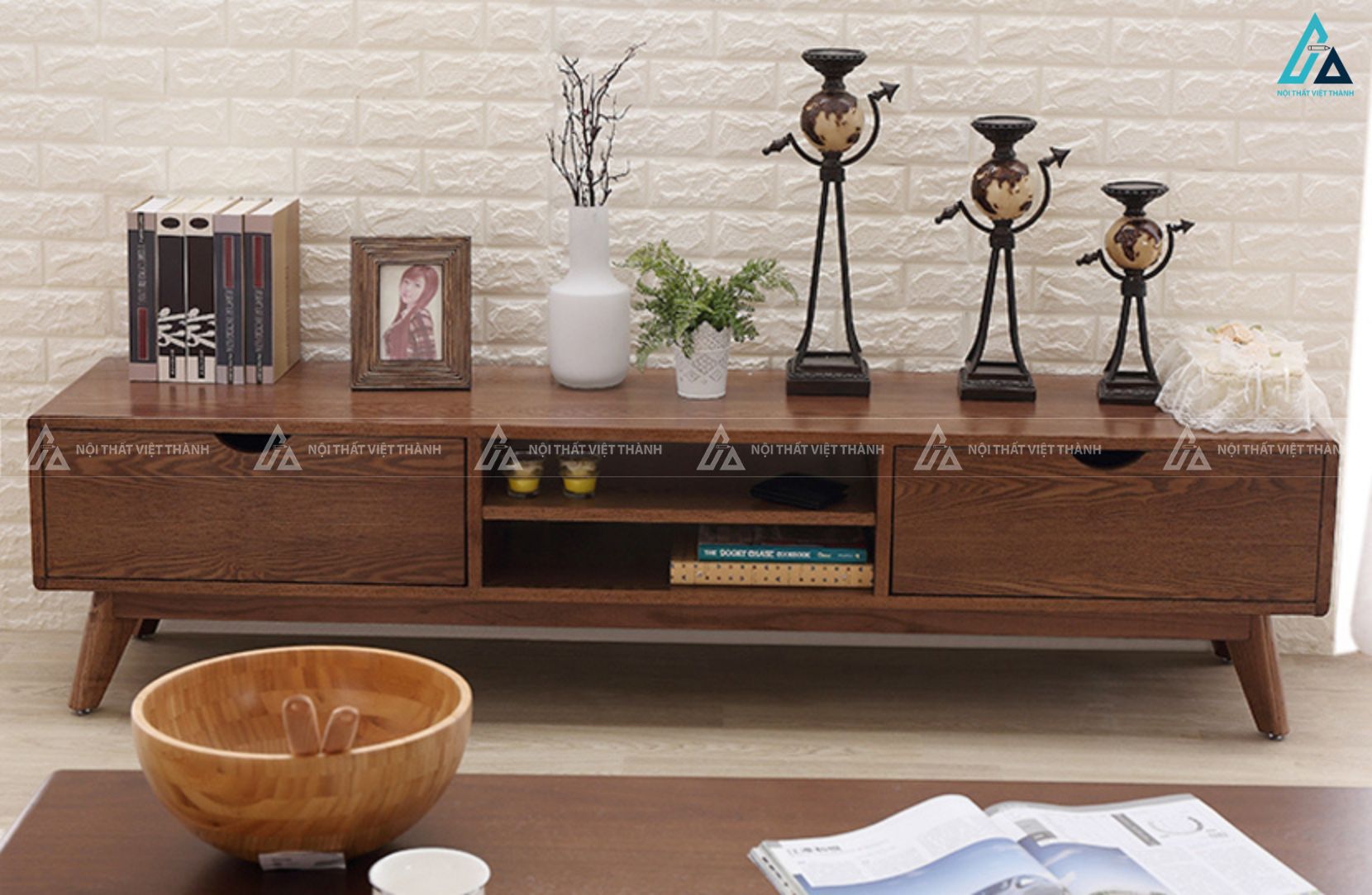 Kệ tivi gỗ thiết kế cổ điển sang trọng cho phòng khách đẹp 6