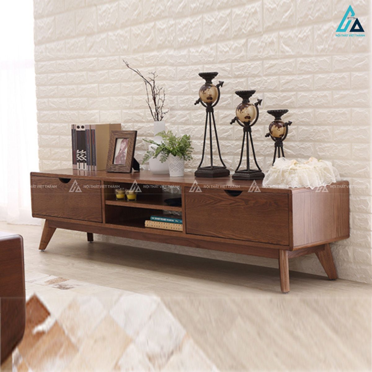 Kệ tivi gỗ thiết kế cổ điển sang trọng cho phòng khách đẹp 7
