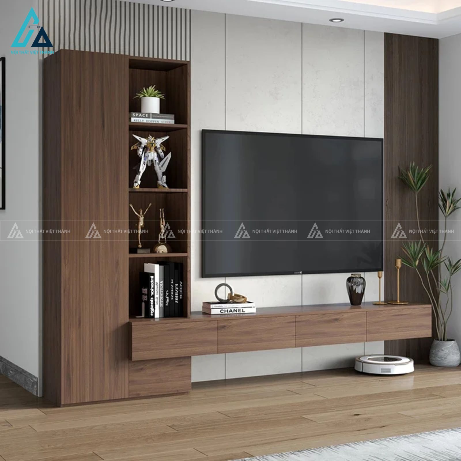 Kệ tivi treo tường gỗ công nghiệp kiểu dáng hiện đại sang trọng