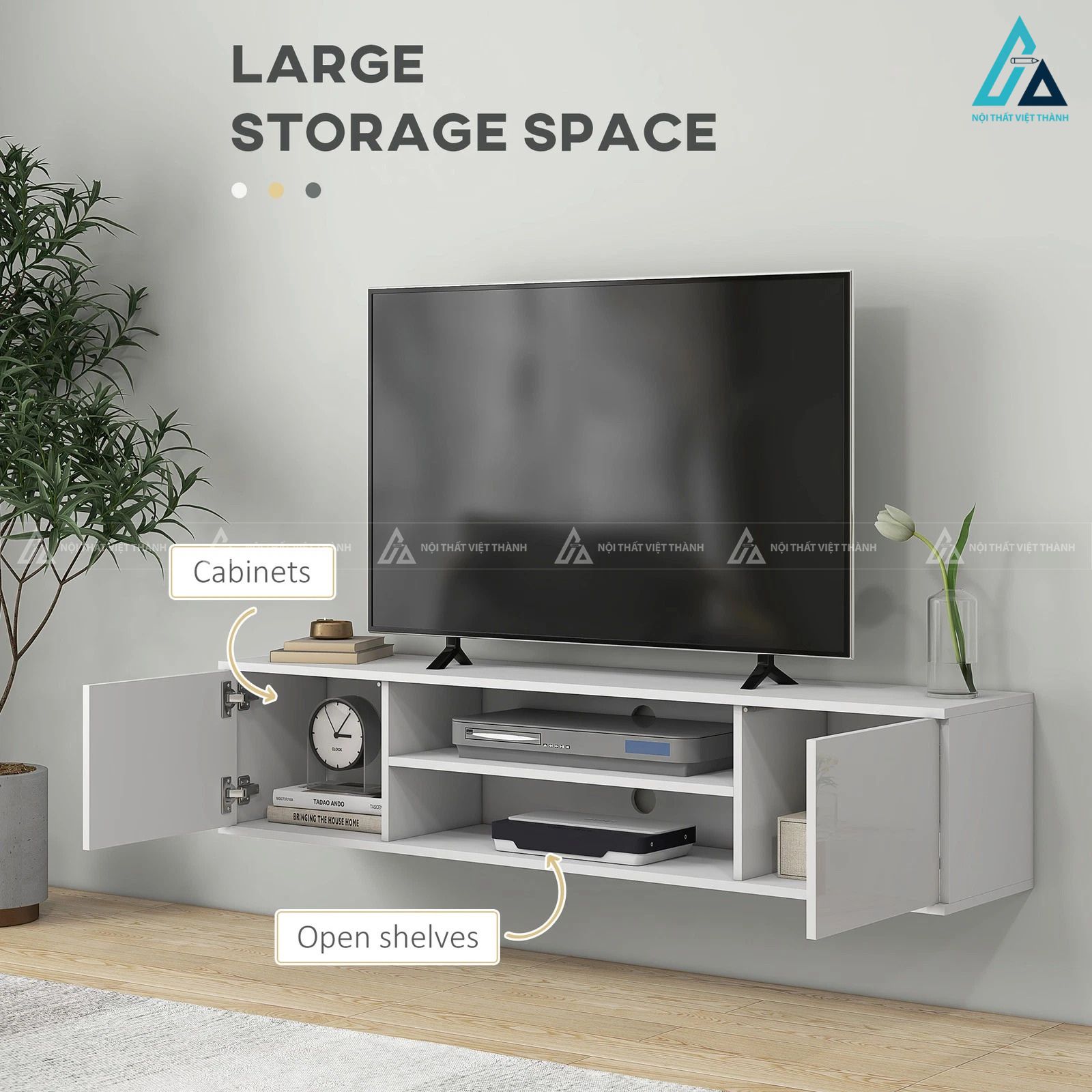 Kệ tivi treo tường thiết kế thông minh tối ưu thiết bị giải trí 2