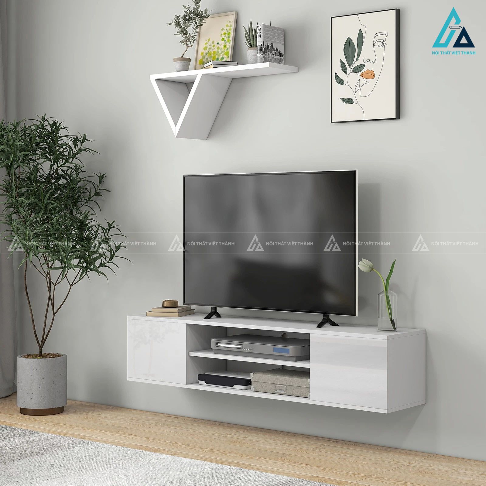 Kệ tivi treo tường thiết kế thông minh tối ưu thiết bị giải trí 3
