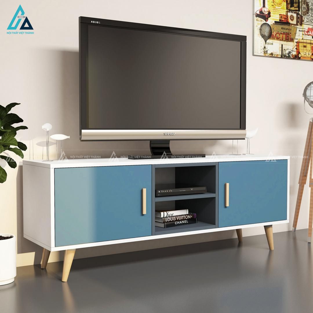 Kệ tivi gỗ công nghiệp thiết kế chân kiểu dáng hiện đại 2