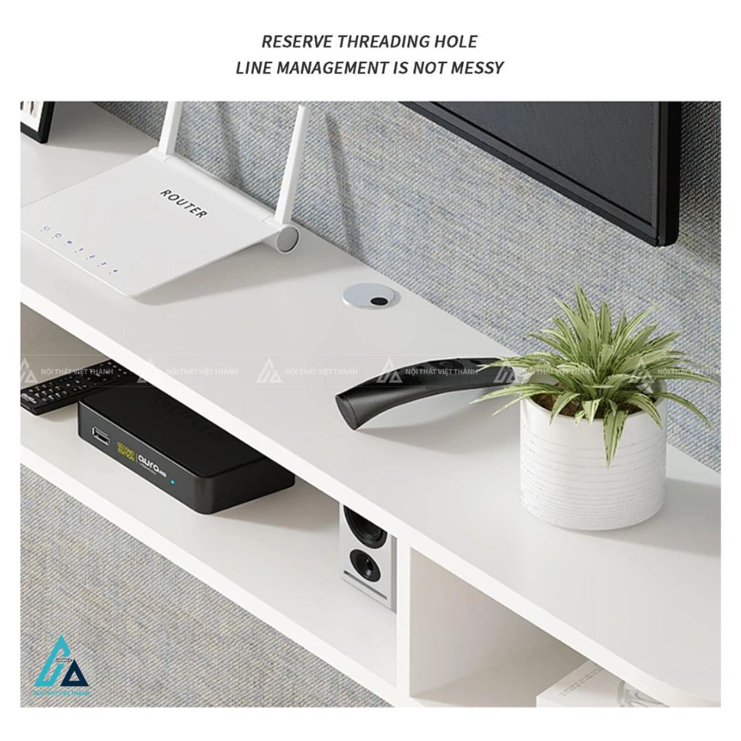 Kệ tivi treo tường gỗ công nghiệp thiết kế bo tròn hiện đại 3