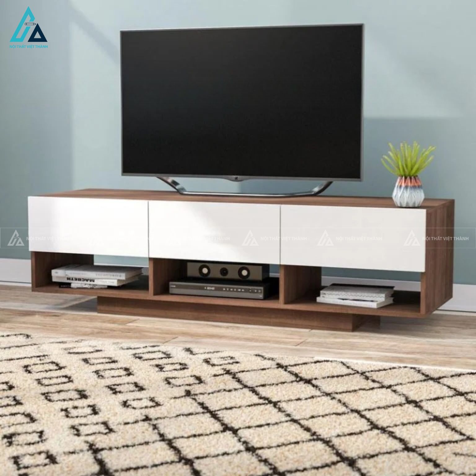 Kệ tivi gỗ công nghiệp thiết kế dạng khối sang trọng tinh tế 4