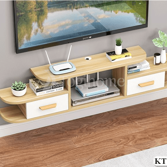 Kệ tivi treo tường nhiều tầng có ngăn kéo thông minh hiện đại 4