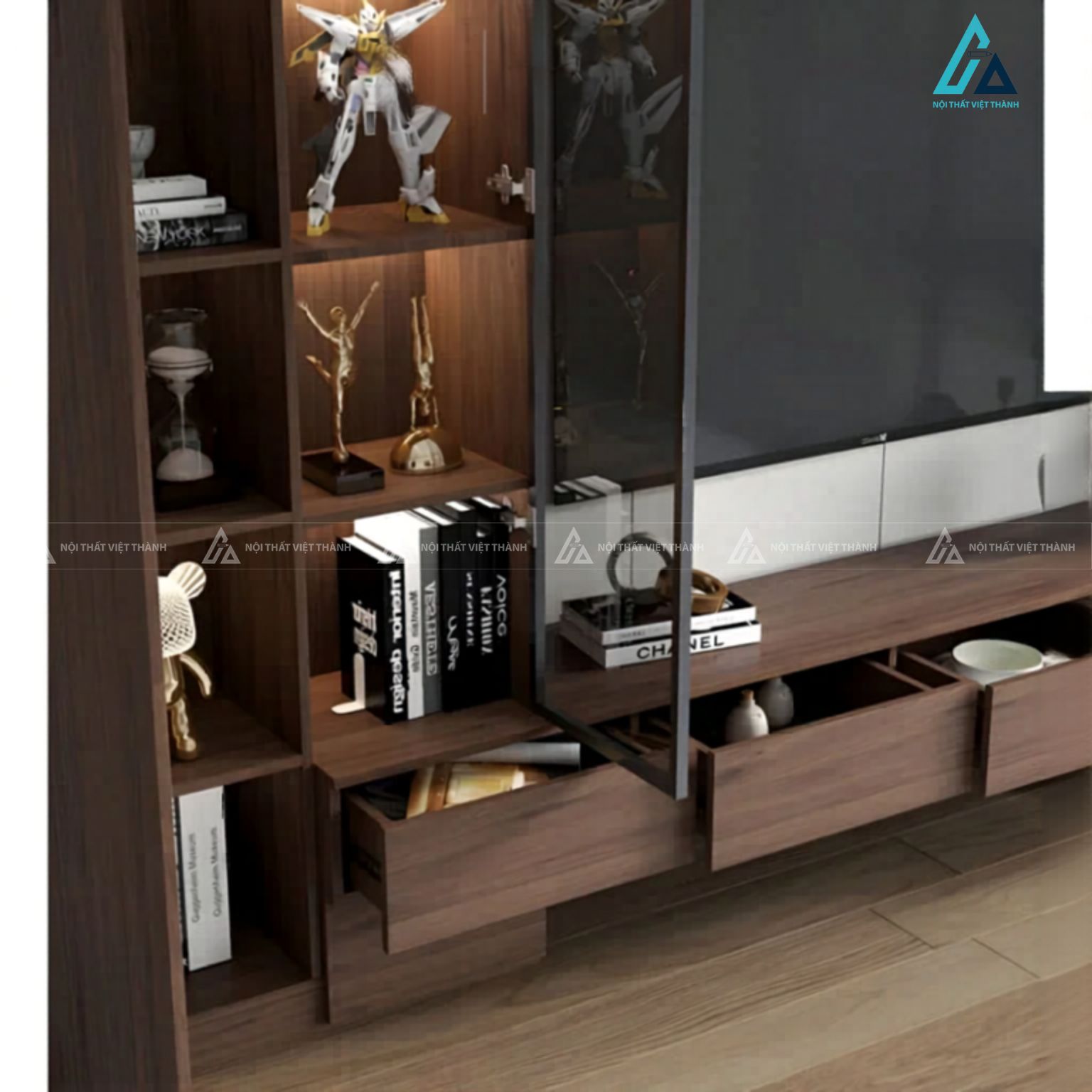 Kệ tivi treo tường gỗ công nghiệp kiểu dáng hiện đại sang trọng 4