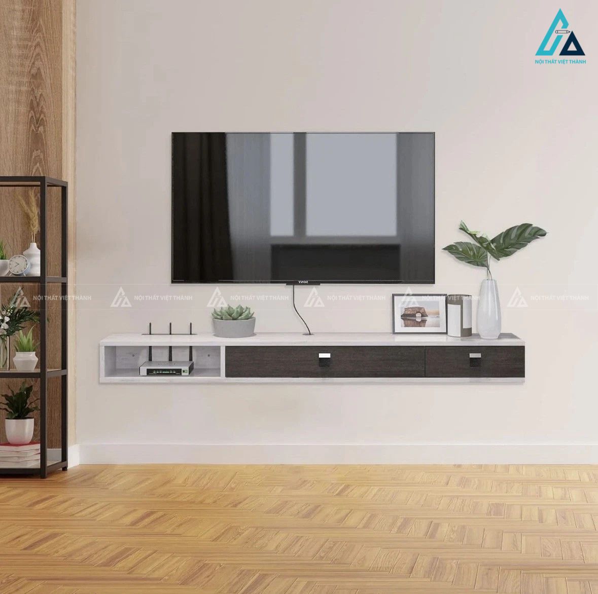 Kệ tivi treo tường thiết kế tối giản hiện đại tiết kiệm diện tích 5