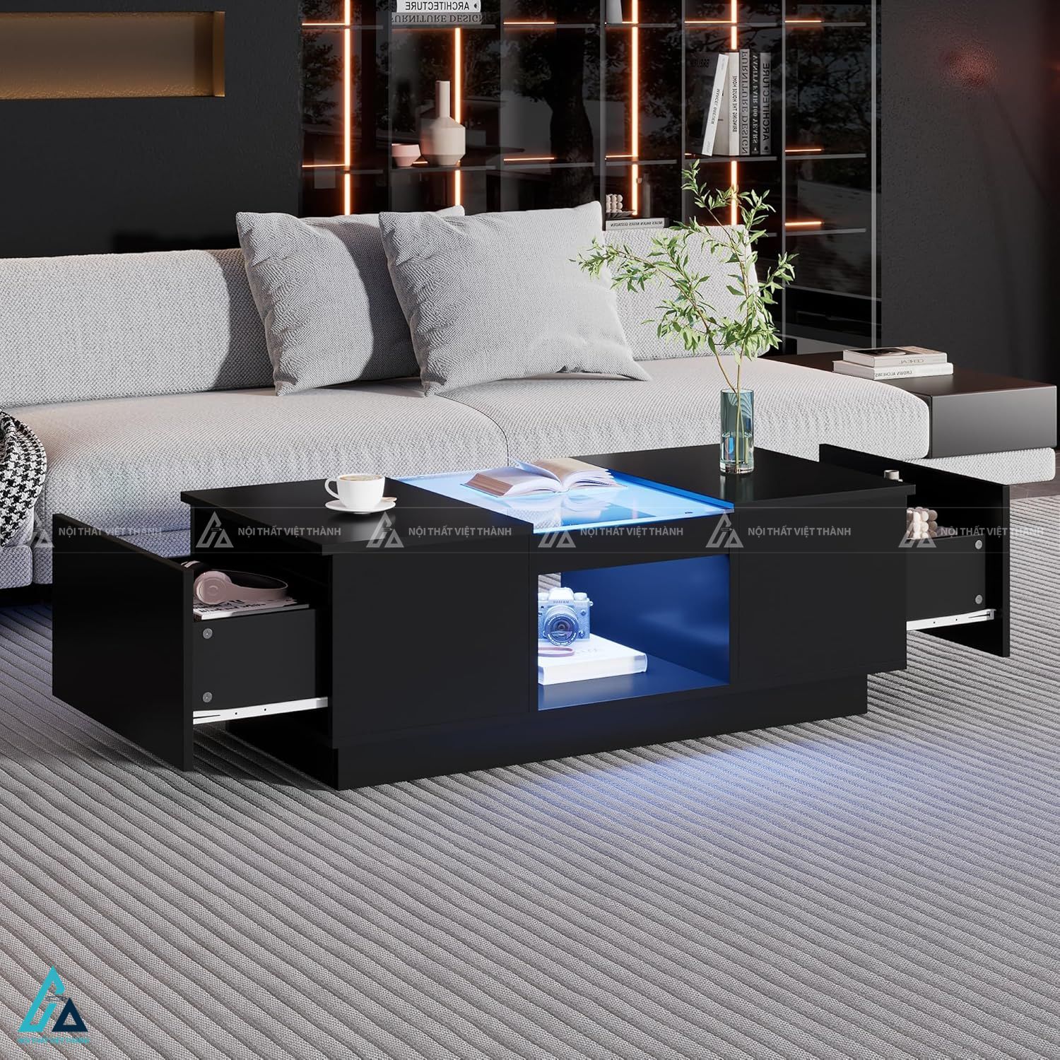 Bàn trà thông minh tích hợp đèn led thiết kế hiện đại đẳng cấp 1