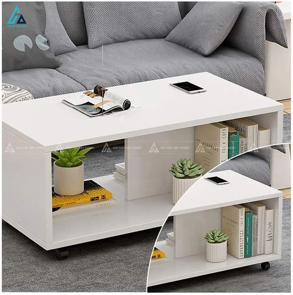 Bàn trà thông minh có bánh xe di chuyển tiện lợi phòng khách 1