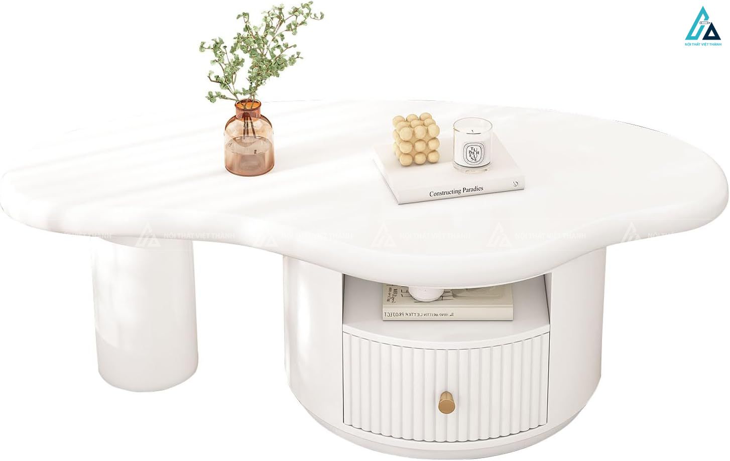 Bàn trà uốn lượn độc đáo tích hợp ngăn kéo tiện ích thông minh 2