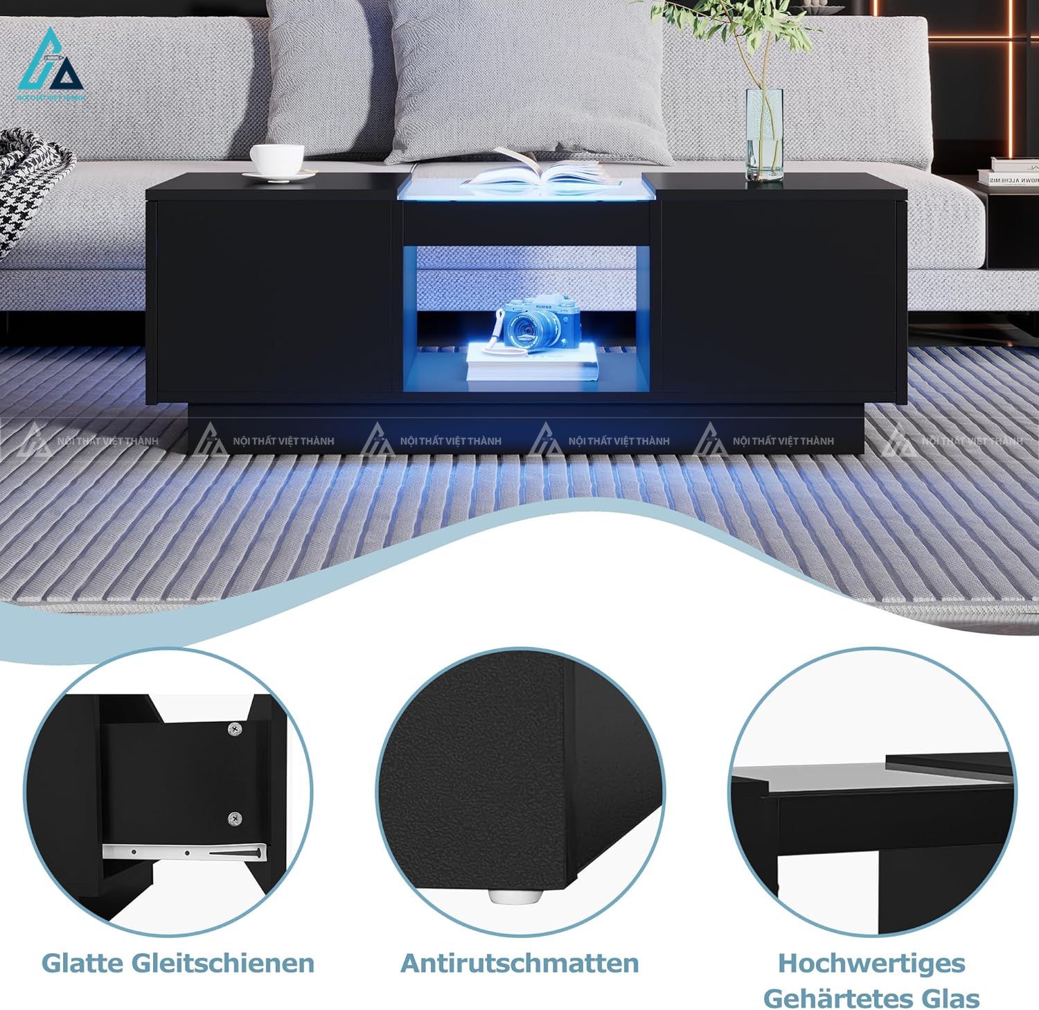 Bàn trà thông minh tích hợp đèn led thiết kế hiện đại đẳng cấp 3