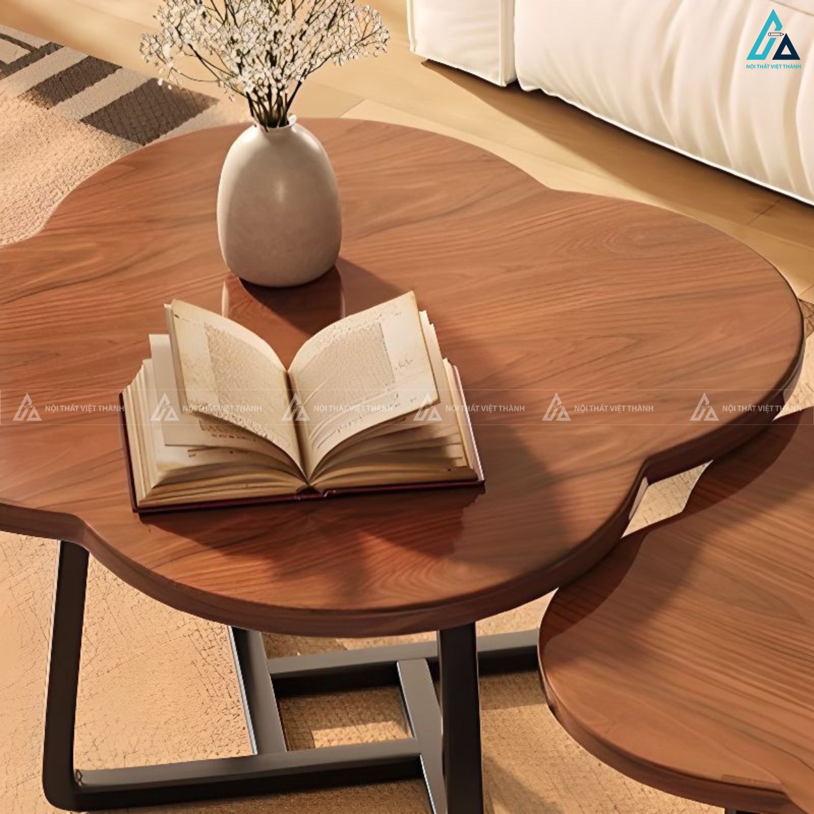Bộ bàn trà lồng nhau hình cánh hoa thiết kế hiện đại độc đáo 4