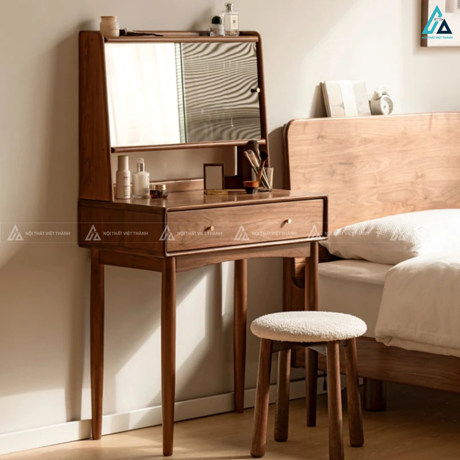 Bàn trang điểm gương lật thông minh thiết kế tối giản sang trọng