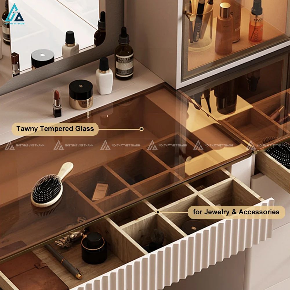Bàn trang điểm kết hợp tủ trưng bày mỹ phẩm đa năng sang trọng 1