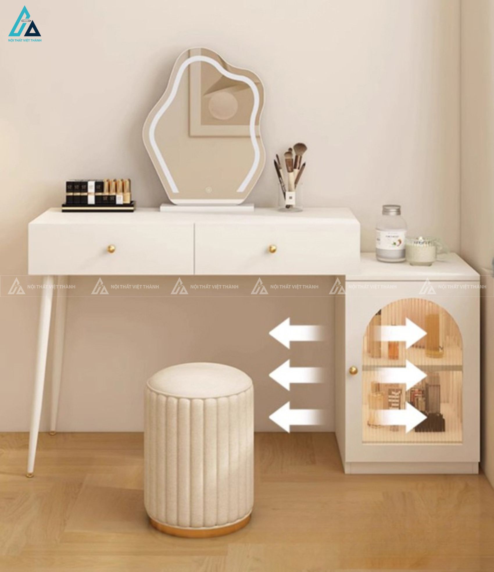Bàn trang điểm tủ đứng đa năng kết hợp nhiều ngăn lưu trữ 2