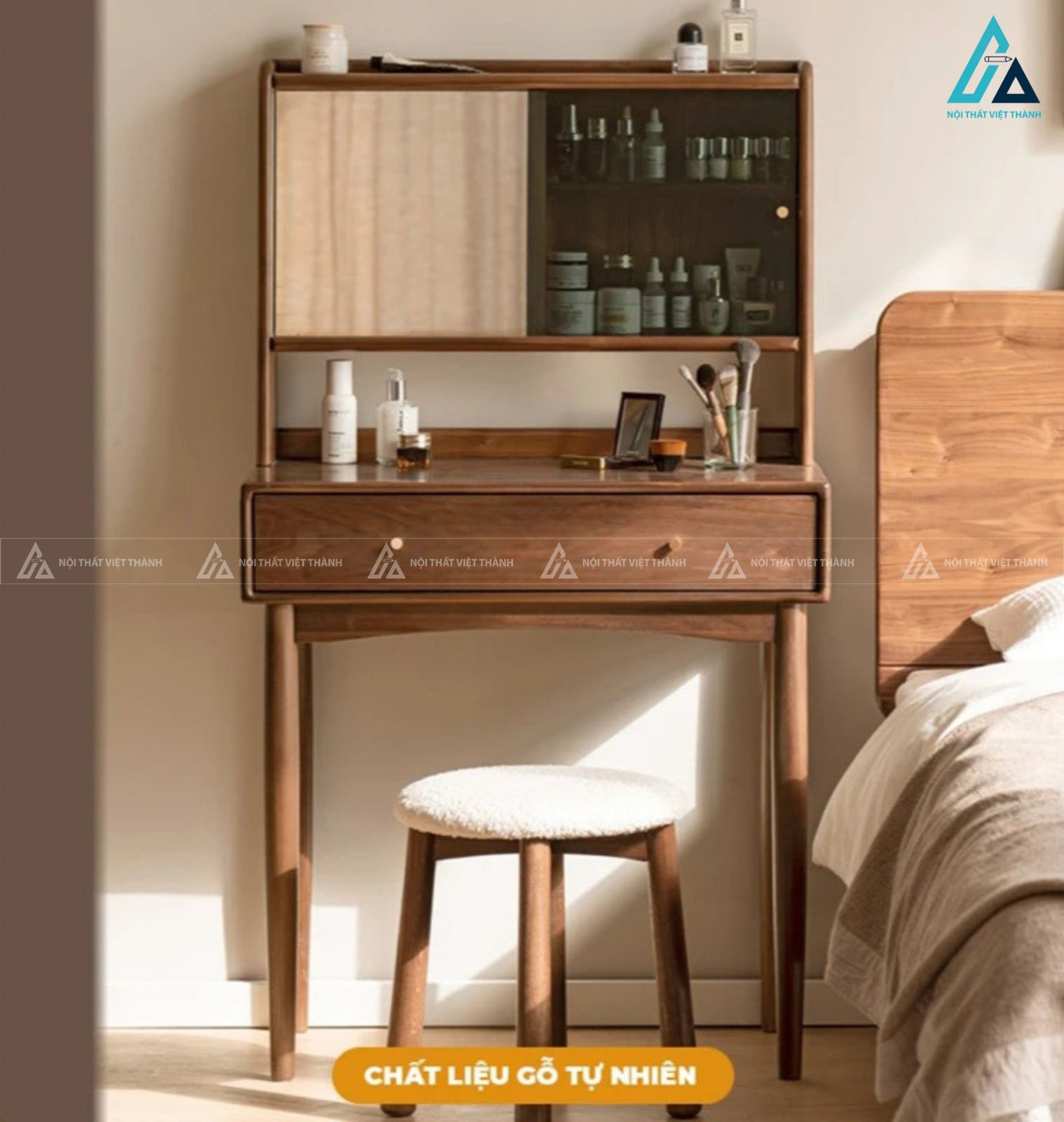 Bàn trang điểm gương lật thông minh thiết kế tối giản sang trọng 1