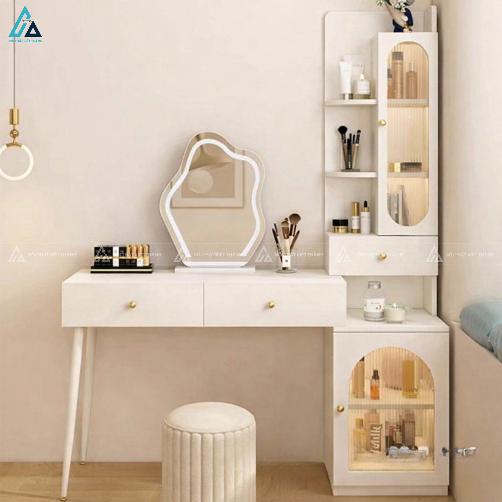 Bàn trang điểm tủ đứng đa năng kết hợp nhiều ngăn lưu trữ