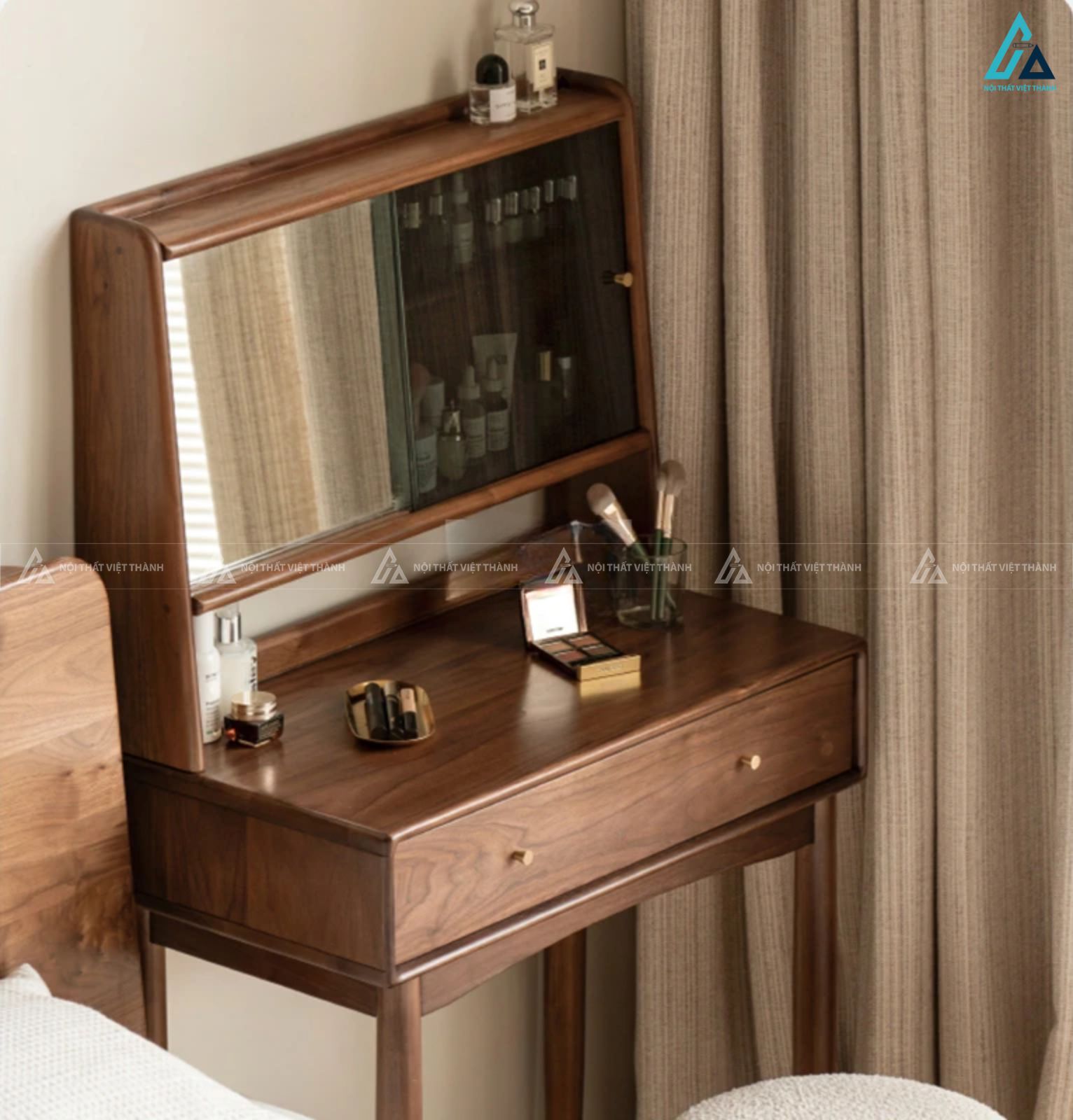 Bàn trang điểm gương lật thông minh thiết kế tối giản sang trọng 2