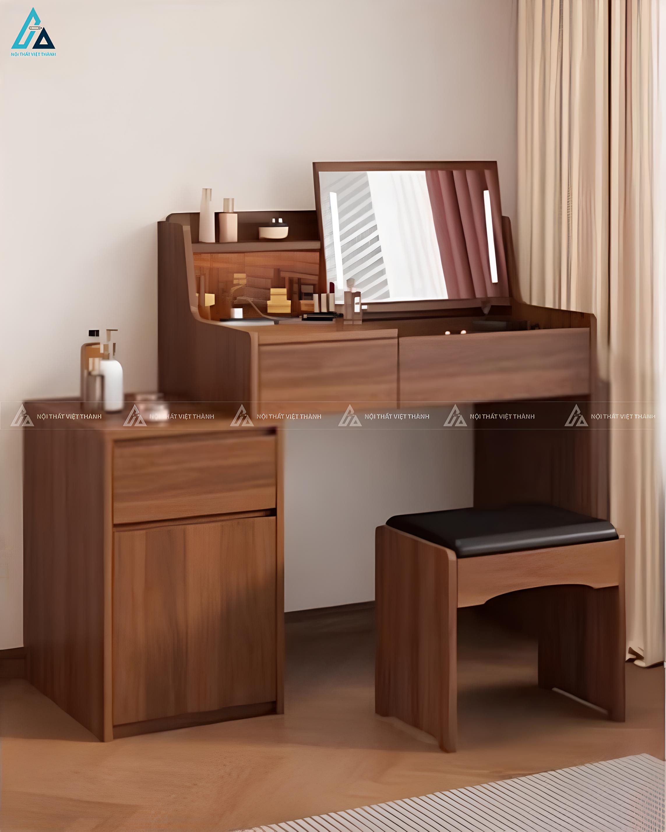 Bàn trang điểm gương lật tích hợp tủ đứng đa năng tiện lợi