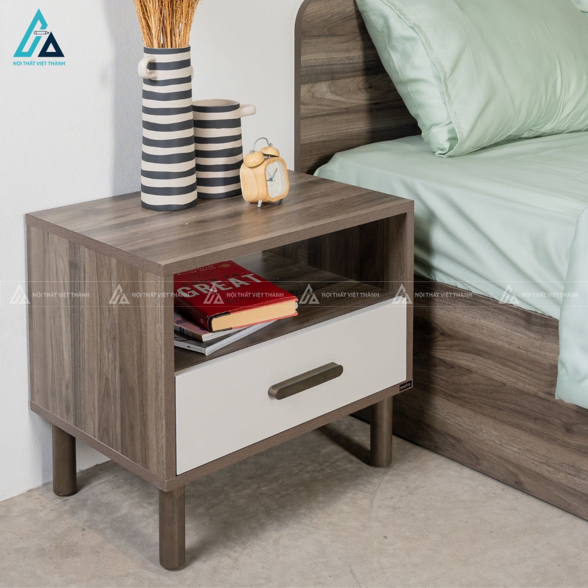 Combo giường ngủ tủ gỗ tự nhiên hiện đại cho phòng ngủ 1