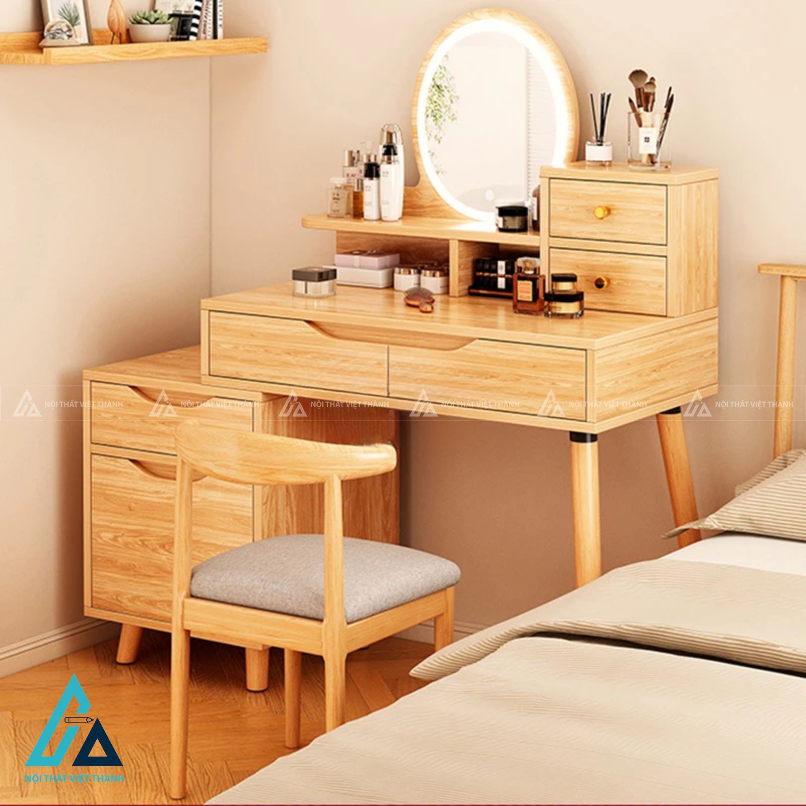 Combo phòng ngủ tích hợp tủ cánh lùa và bàn trang điểm nhỏ gọn 3