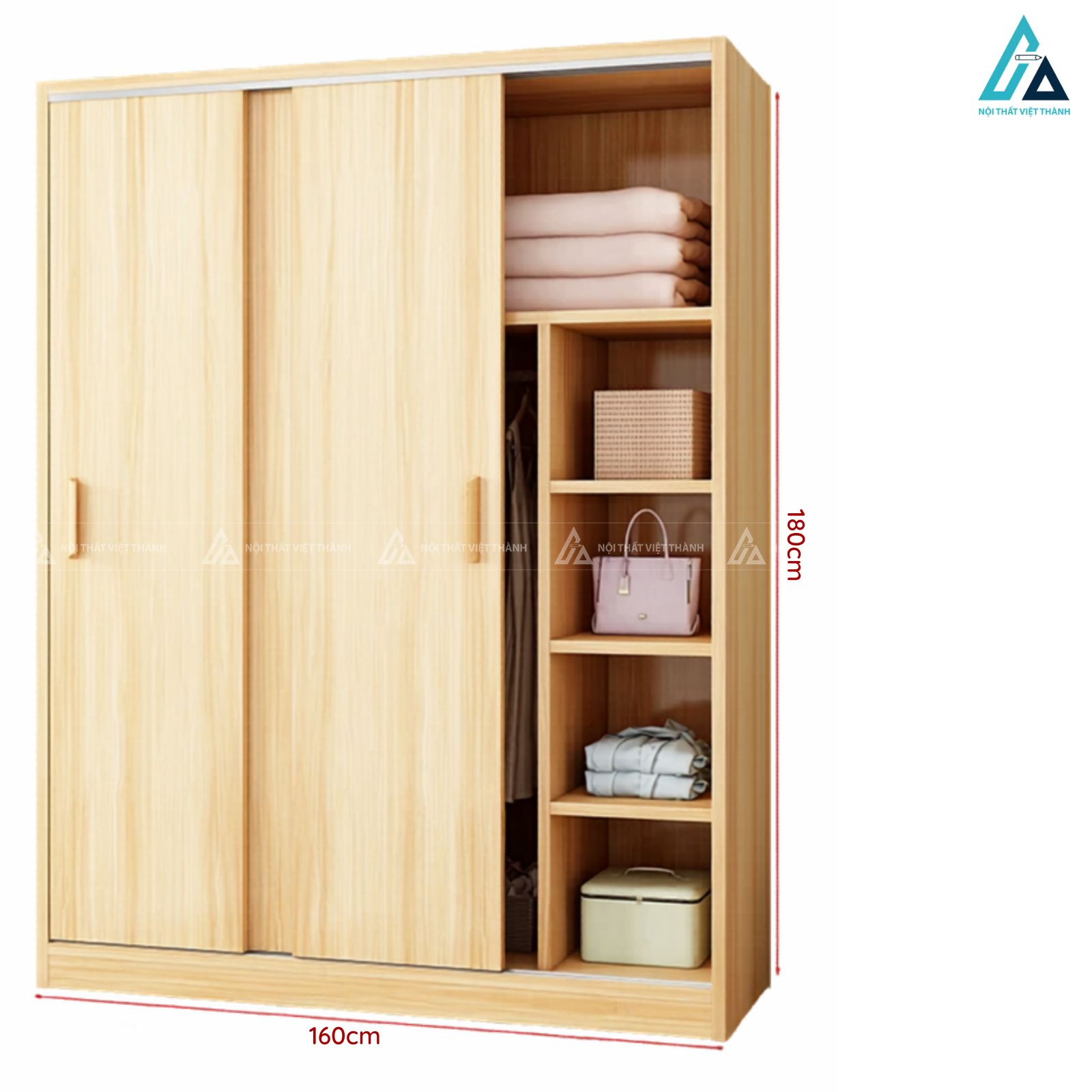 Combo phòng ngủ tích hợp tủ cánh lùa và bàn trang điểm nhỏ gọn 4