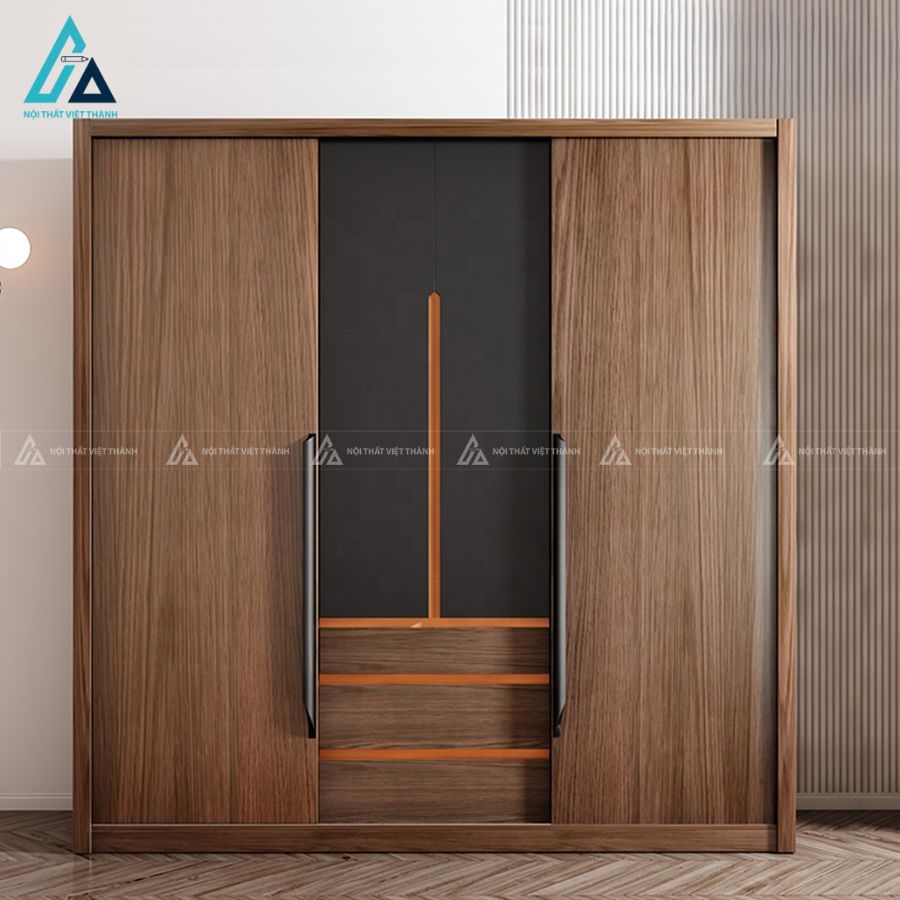 Combo phòng ngủ gỗ hiện đại tích hợp giường có kệ đầu và tủ đồ ngăn kéo 1