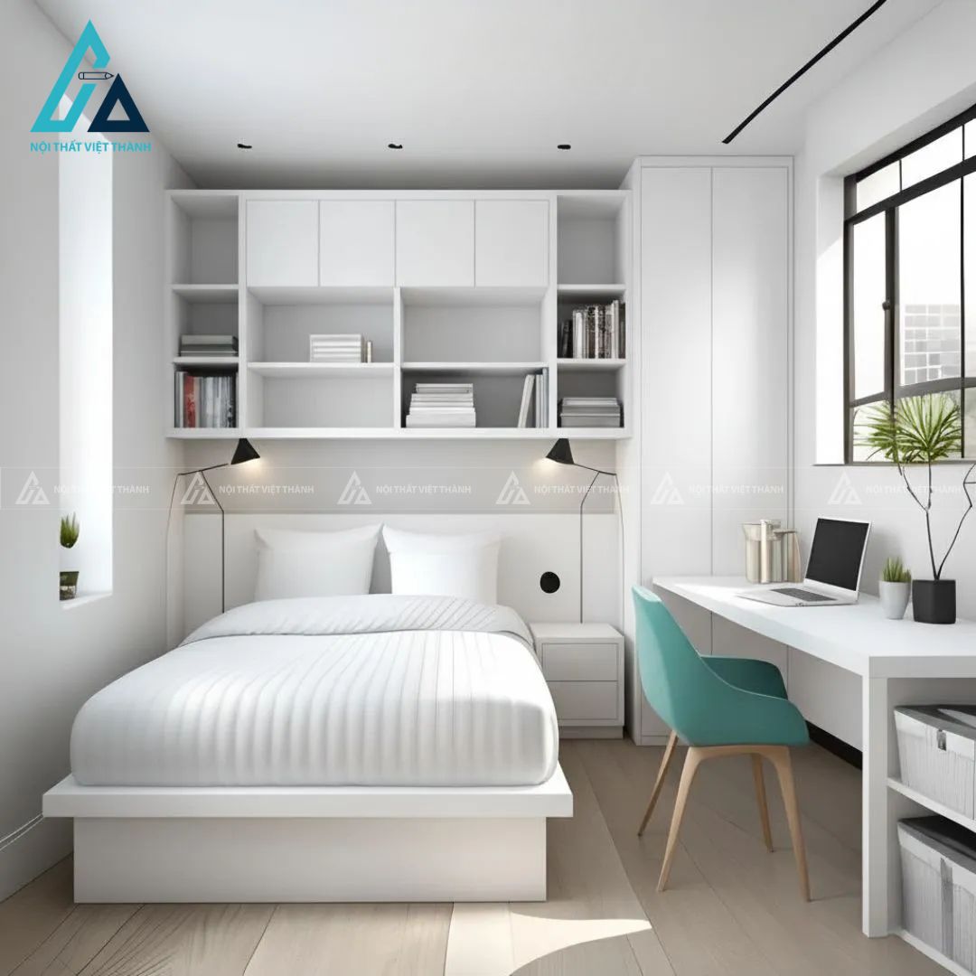 Combo phòng ngủ thiết kế đồng bộ hiện đại màu gỗ nổi bật 2